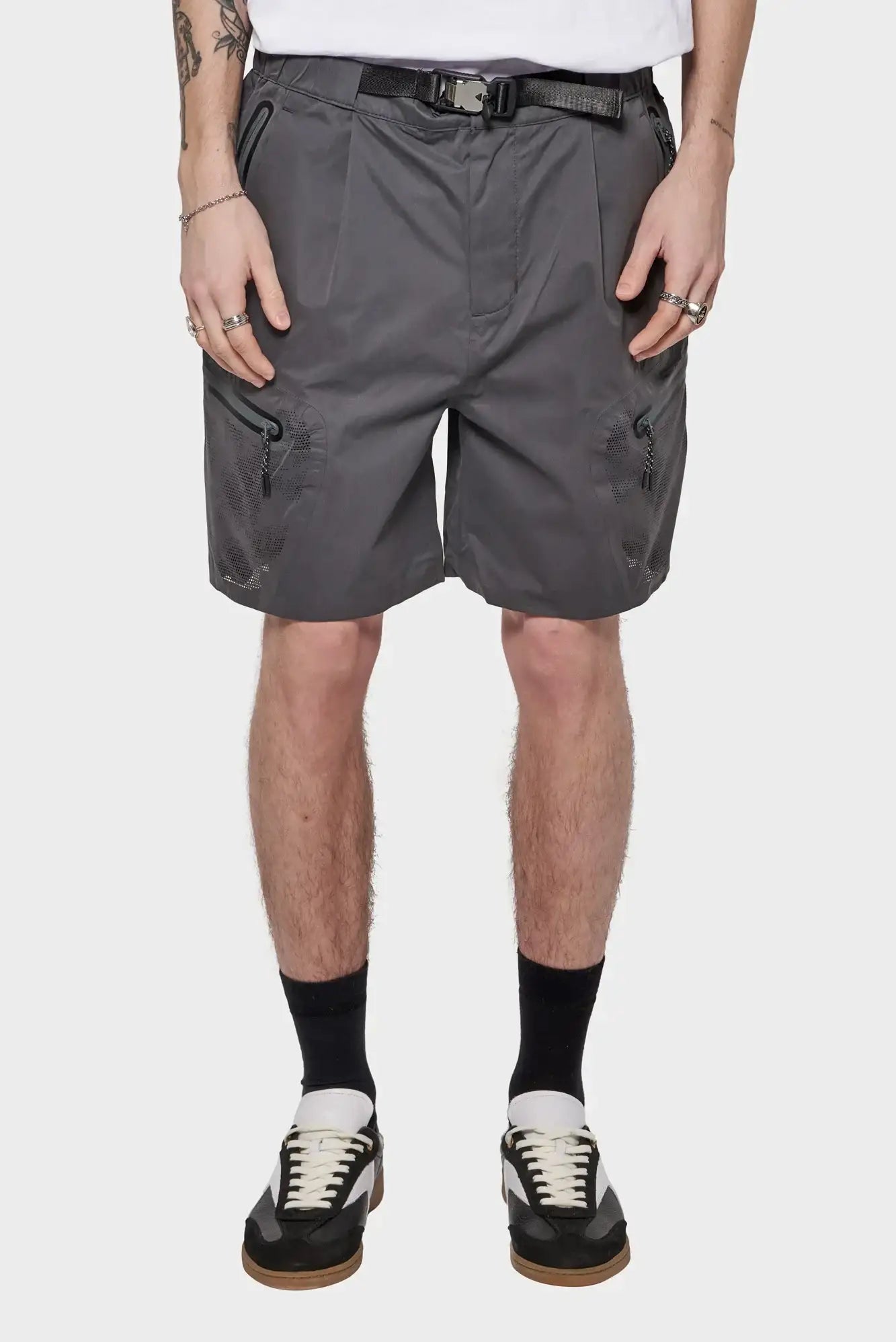 Szorty LASER CUT SHORT szare
