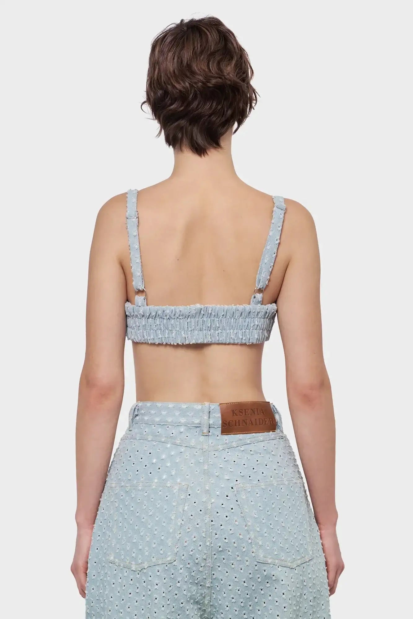 Top PERFORATED jasnoniebieski