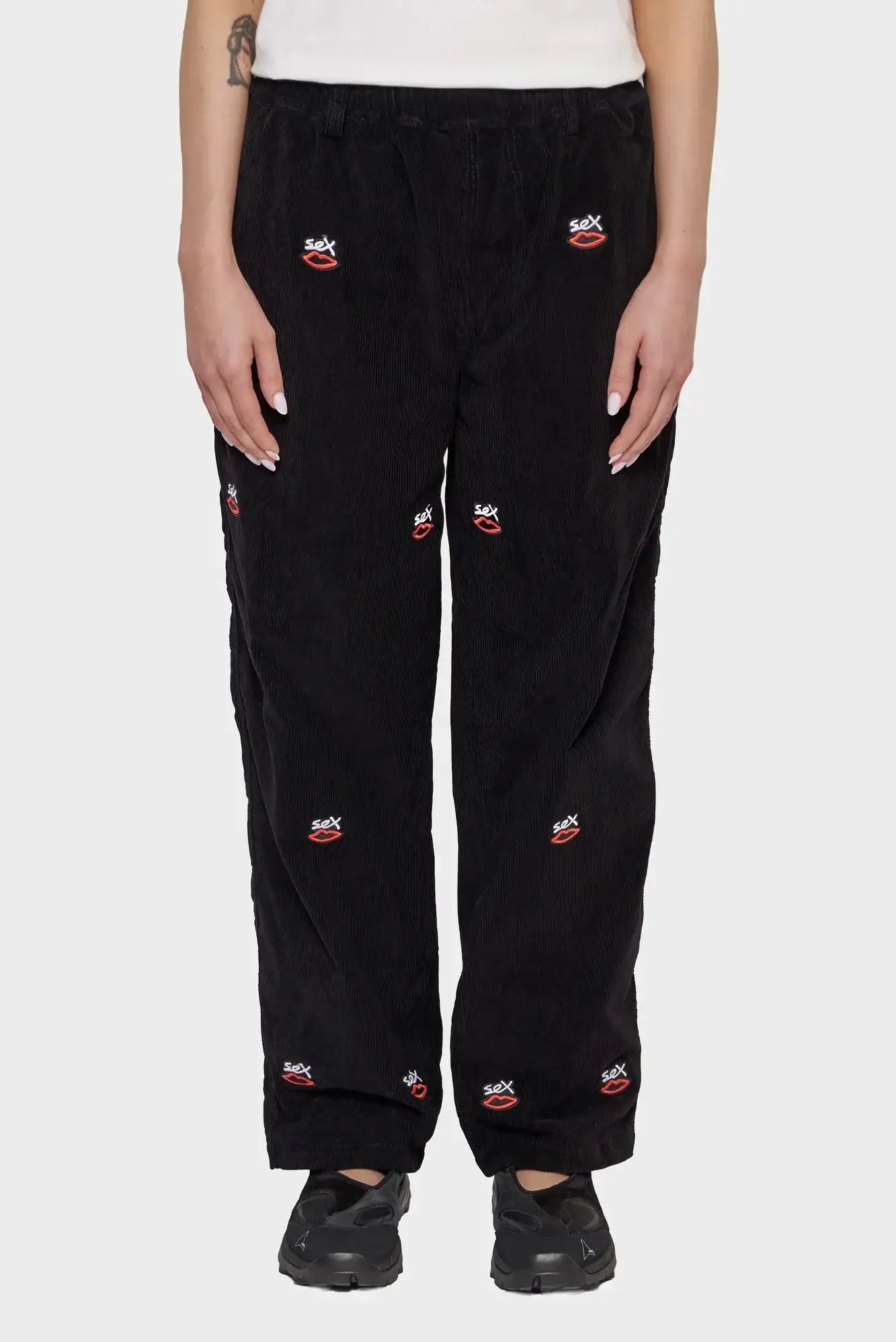 Spodnie SEX LOGO EMBROIDERED czarne