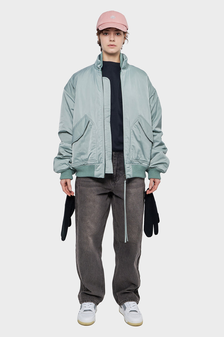 damskie#@Kurtka BOMBER JACKET zielona