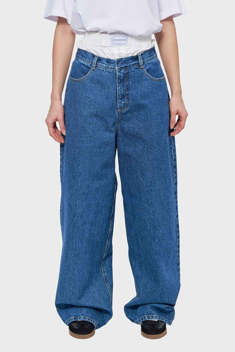 BOXER WIDE JEANS blue/white