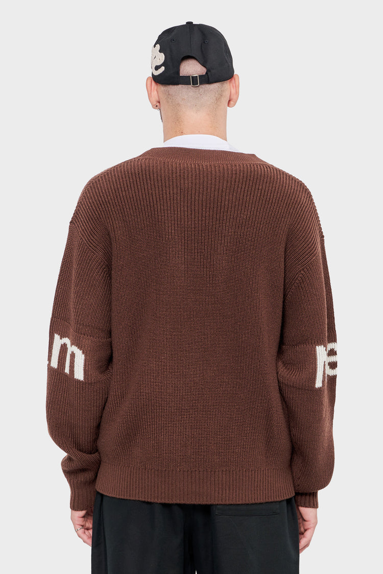 meskie#@Sweter CARDIGAN brązowy