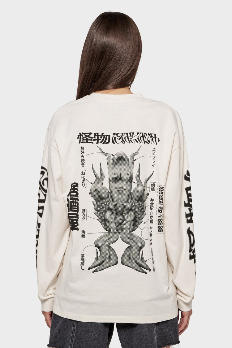 damskie#@Longsleeve KAIBUTSU IZAKAYA biała