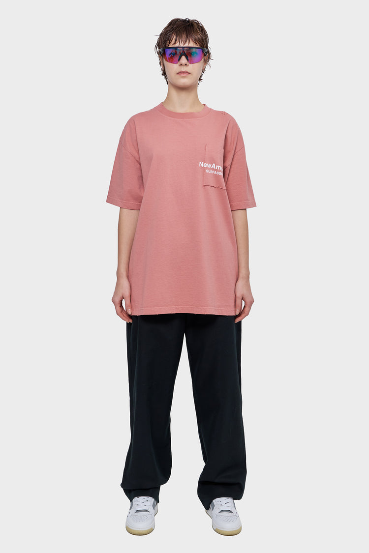 damskie#@Koszulka THROW POCKET TEE różowa