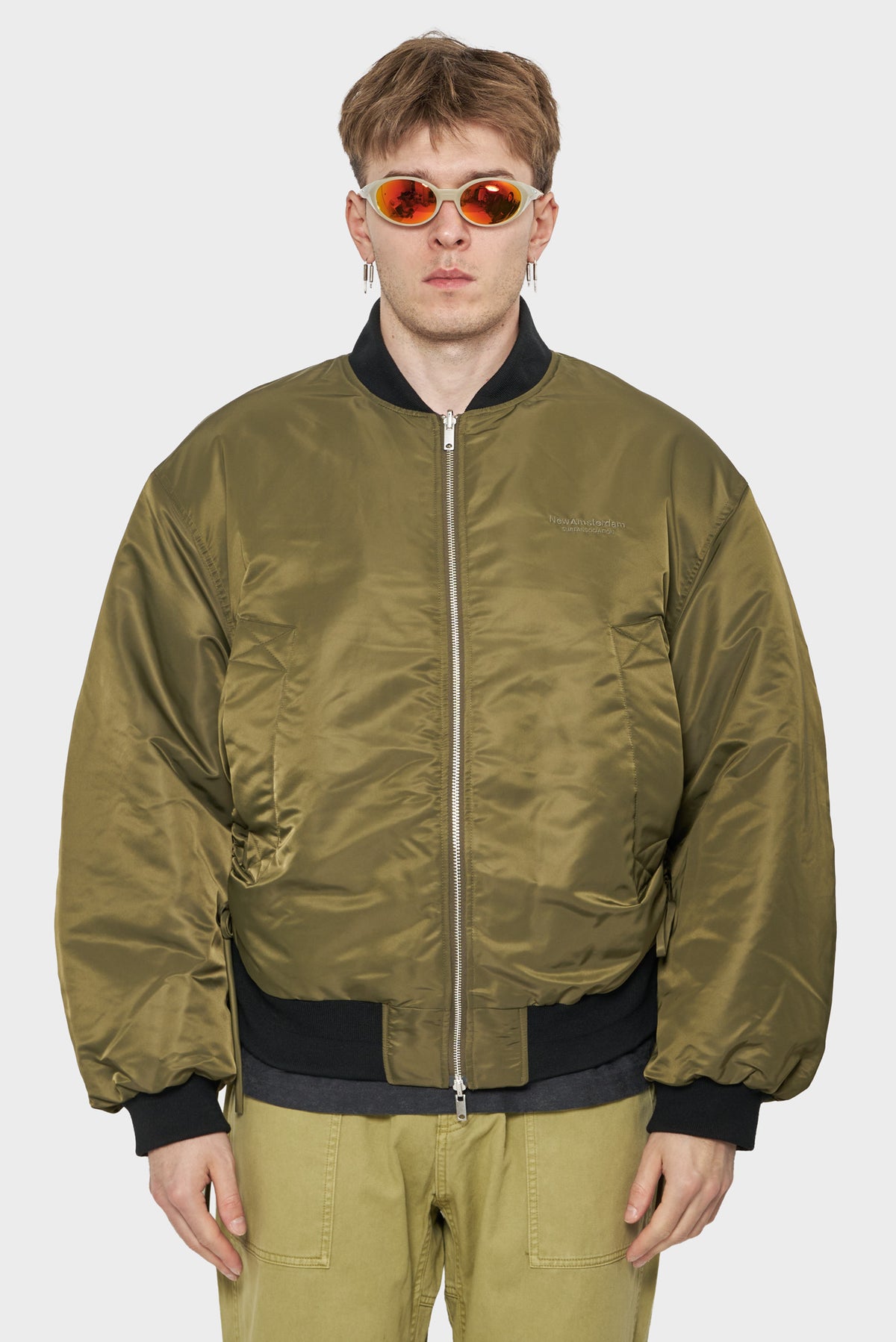 meskie#@Kurtka REVERSIBLE BOMBER zielona