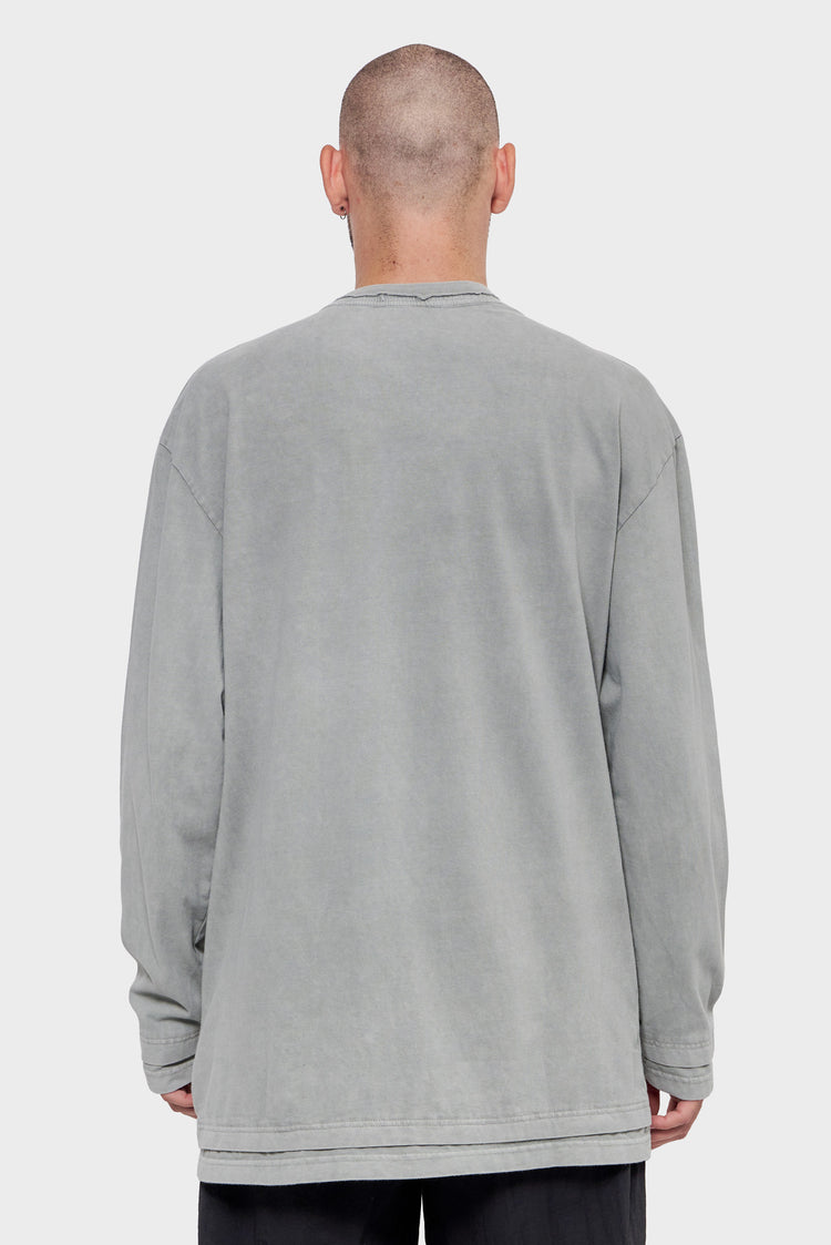 meskie#@Longsleeve LAYERED szary