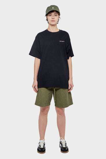 damskie#@Koszulka SCRIPT EMBROIDERY czarna