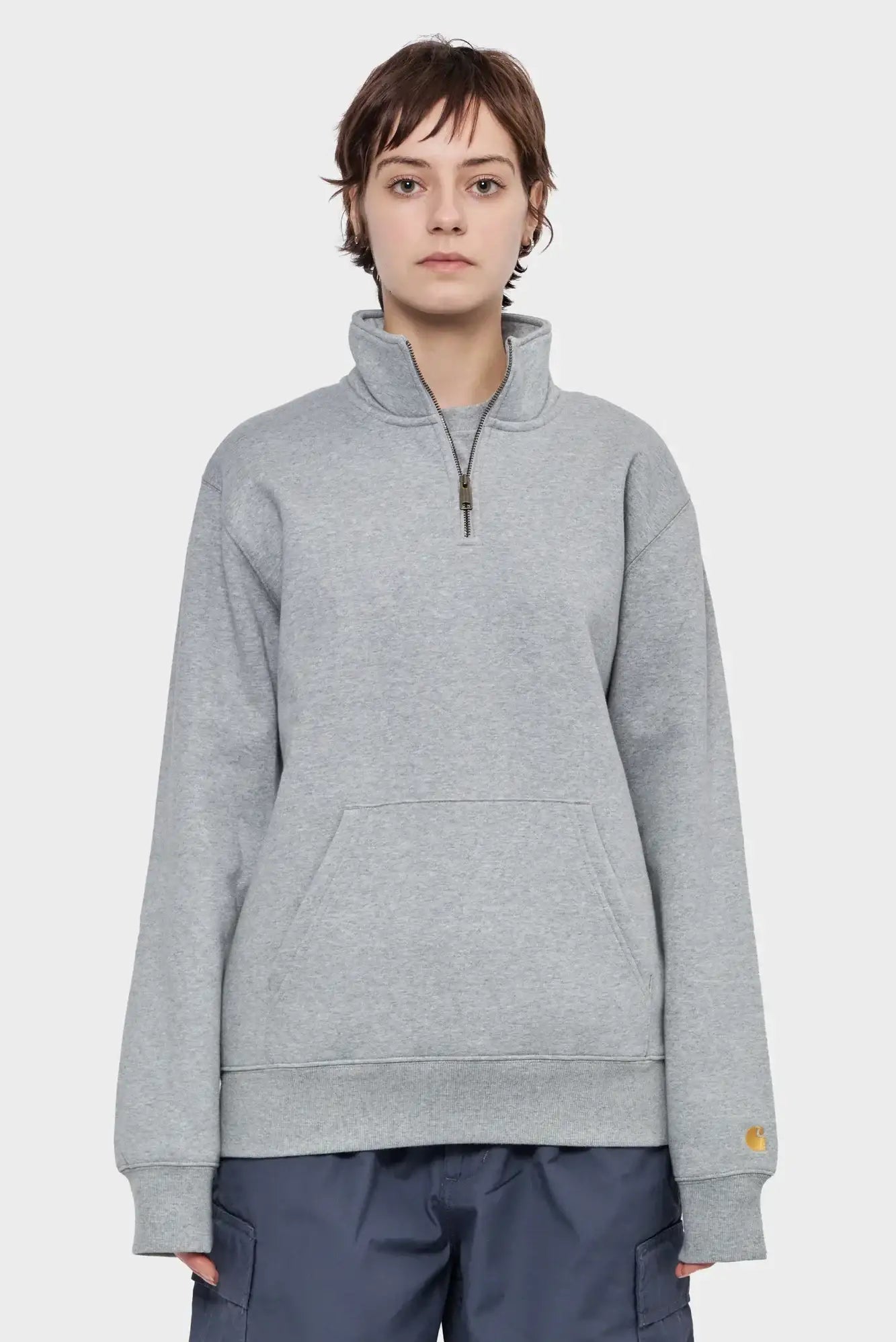 Bluza CHASE NECK ZIP szara