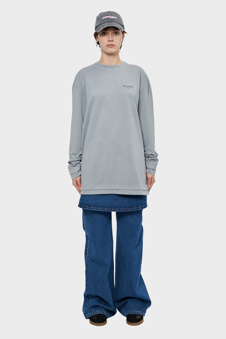 damskie#@Longsleeve LAYERED szary