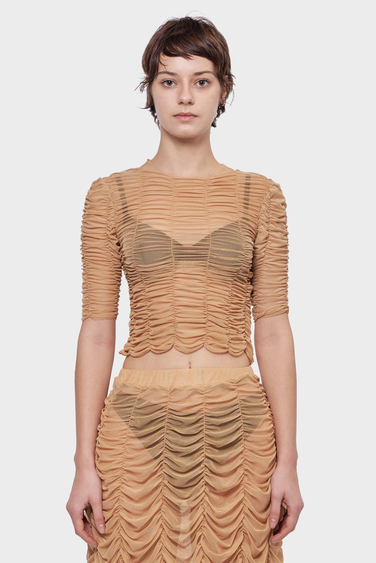 Top MESH DRAPE beige