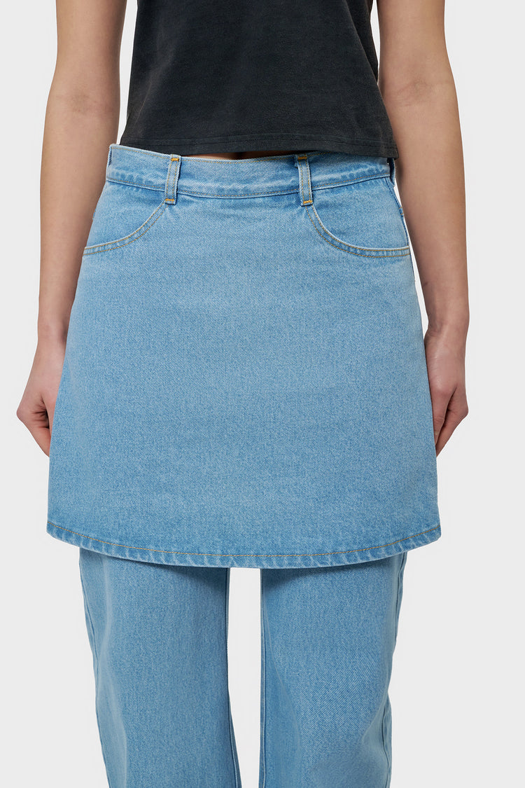 SKIRT DETAIL trousers light blue