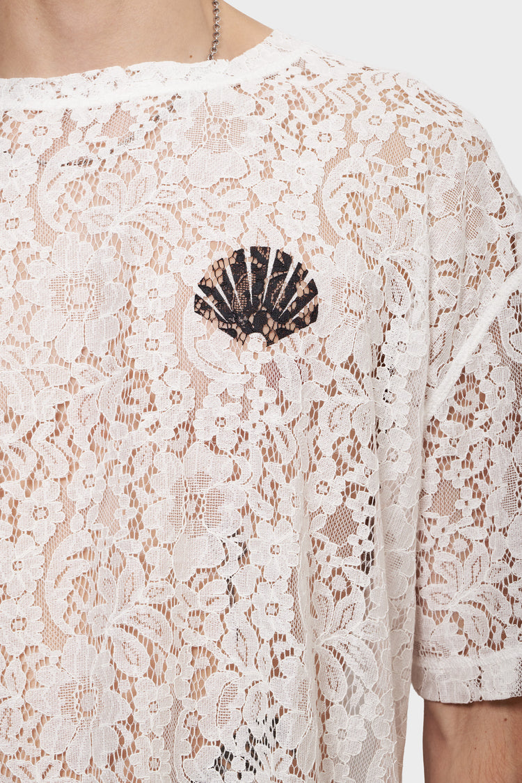 LACE LOGO TEE white