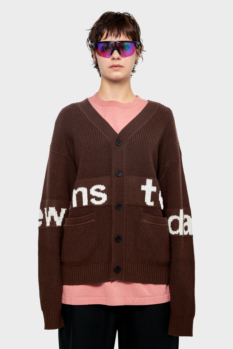 damskie#@Sweter CARDIGAN brązowy