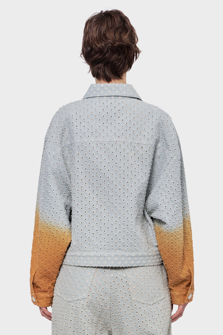 DENIM JACKET light blue/orange