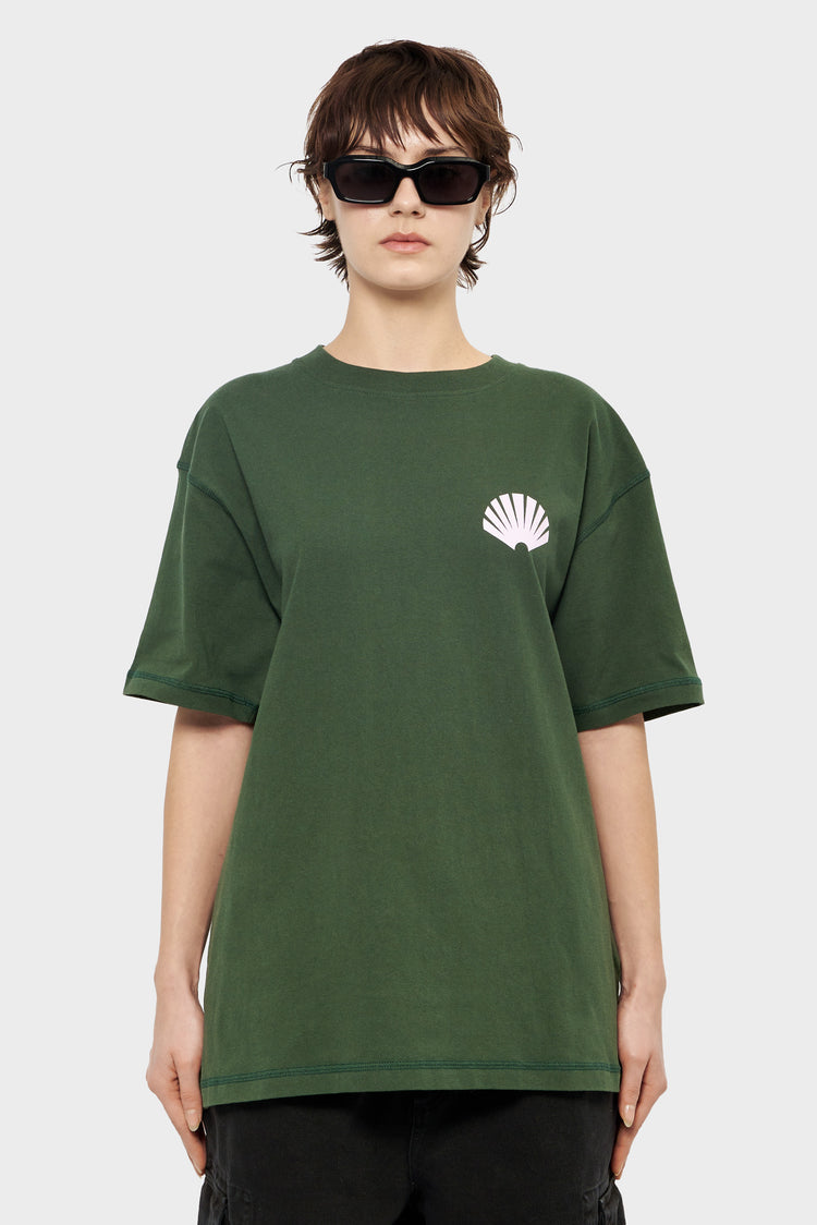 damskie#@Koszulka LOGO TEE KOMBU zielona