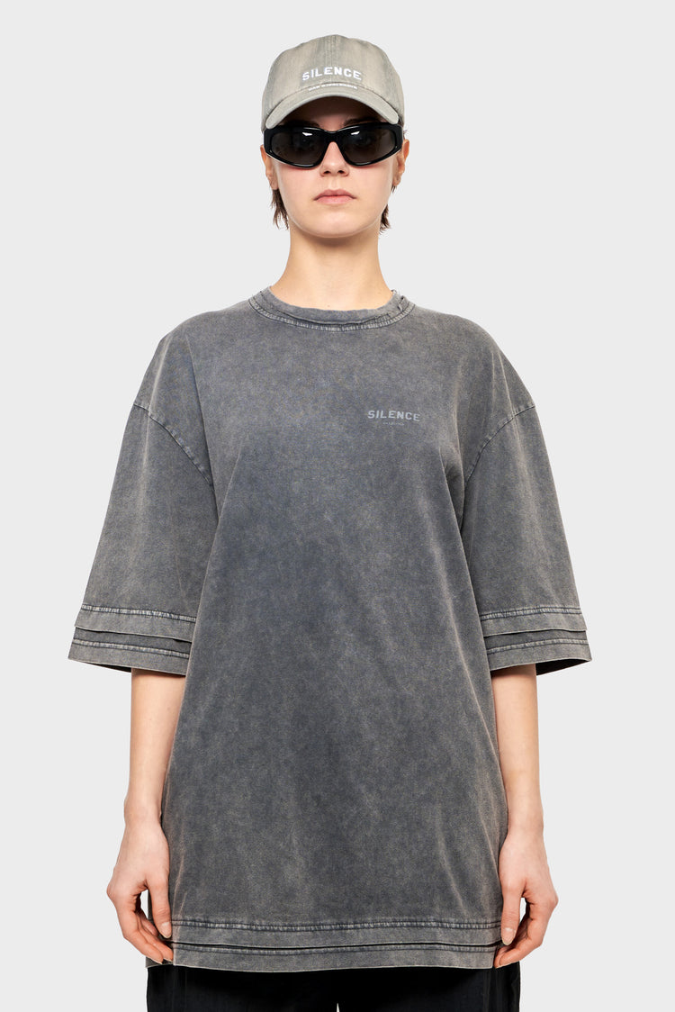 damskie#@Koszulka LAYERED TEE ciemnoszara