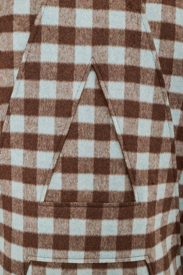 Kurtka WOOL CHECK brązowa