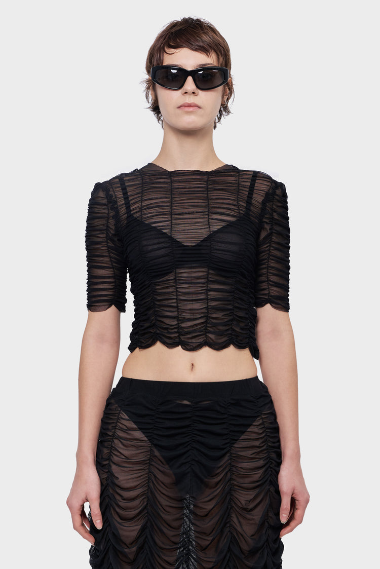 Top MESH DRAPE black