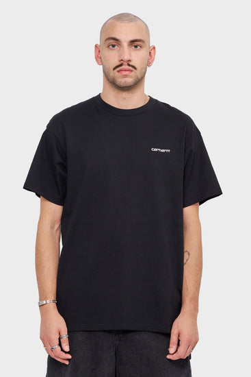 meskie#@Koszulka SCRIPT EMBROIDERY czarna