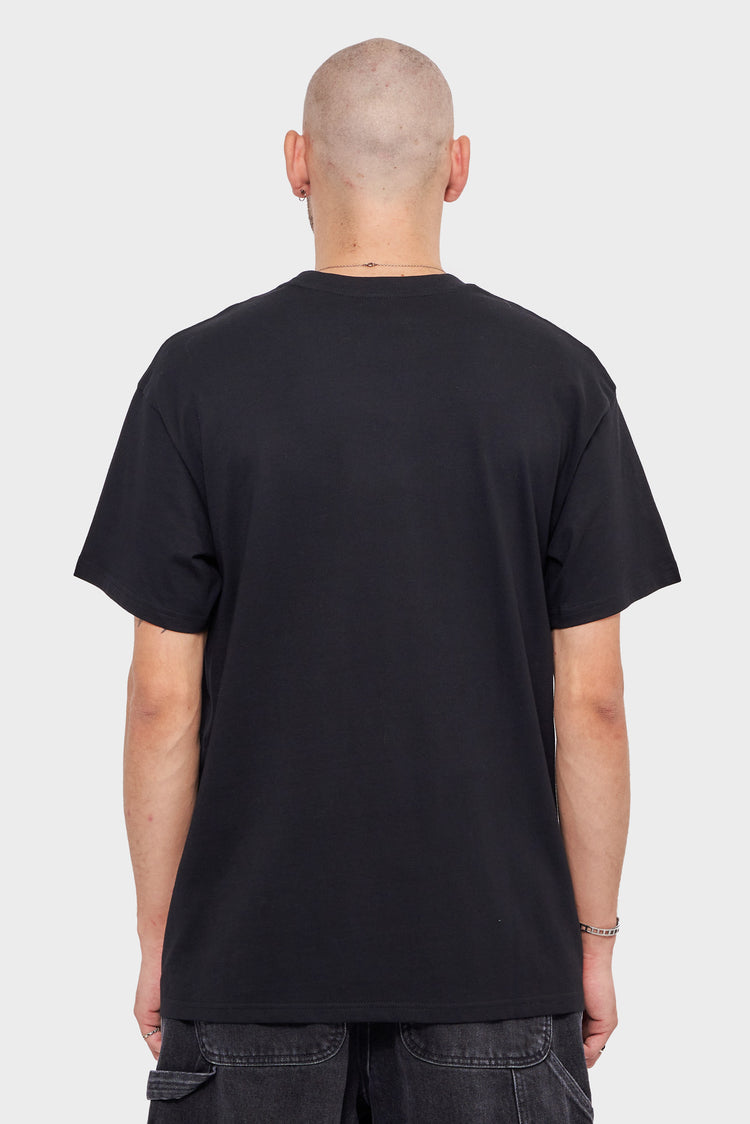 meskie#@Koszulka SCRIPT EMBROIDERY czarna