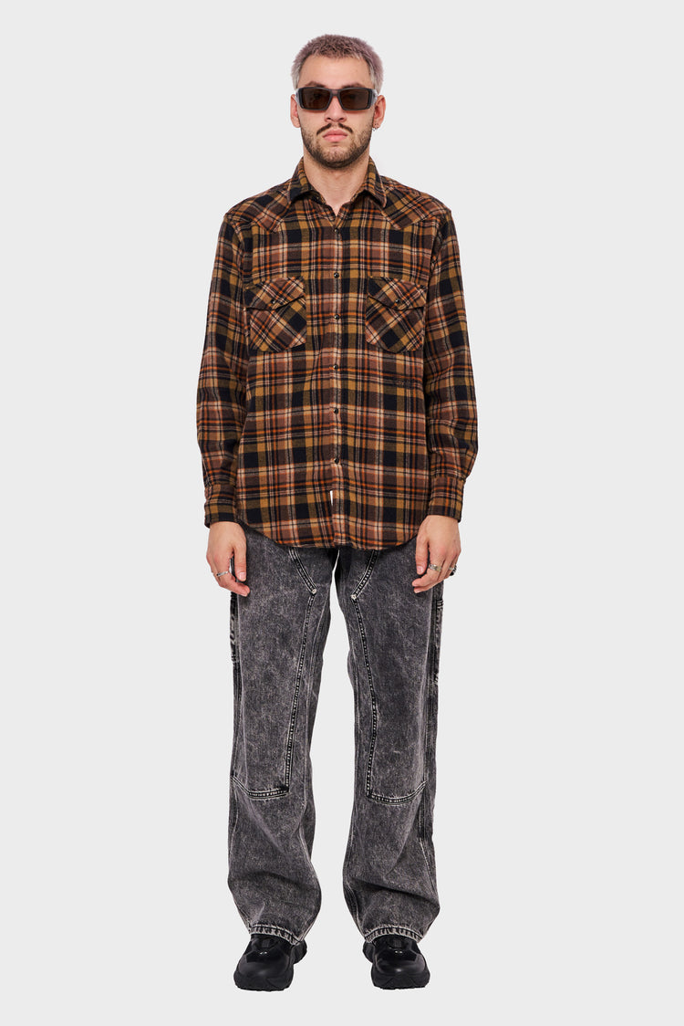 meskie#@Spodnie ACID WASH DENIM CARPENTER Czarne