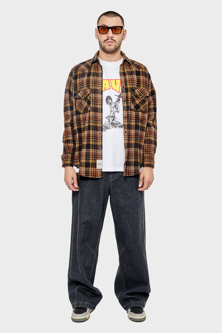 Shirt OD PLAID WESTERN SHIRT dark olive