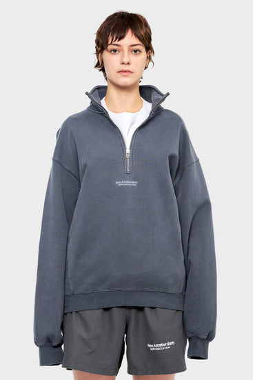 damskie#@Sweter SEA HALF ZIP szary