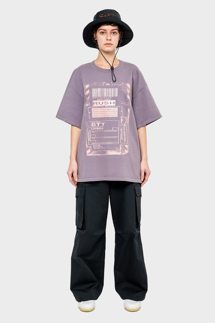 damskie#@Koszulka RUSH OVERSIZE fioletowa