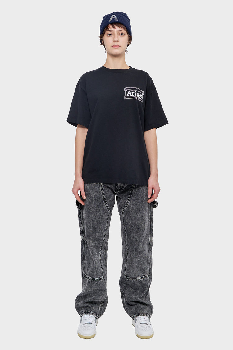 damskie#@Spodnie ACID WASH DENIM CARPENTER Czarne