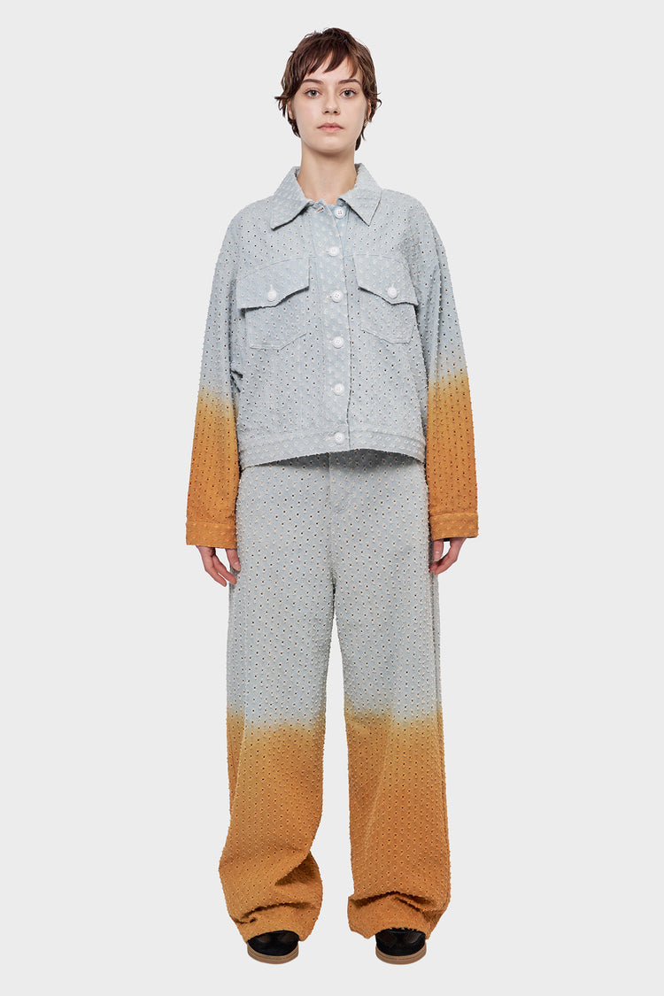DENIM JACKET light blue/orange