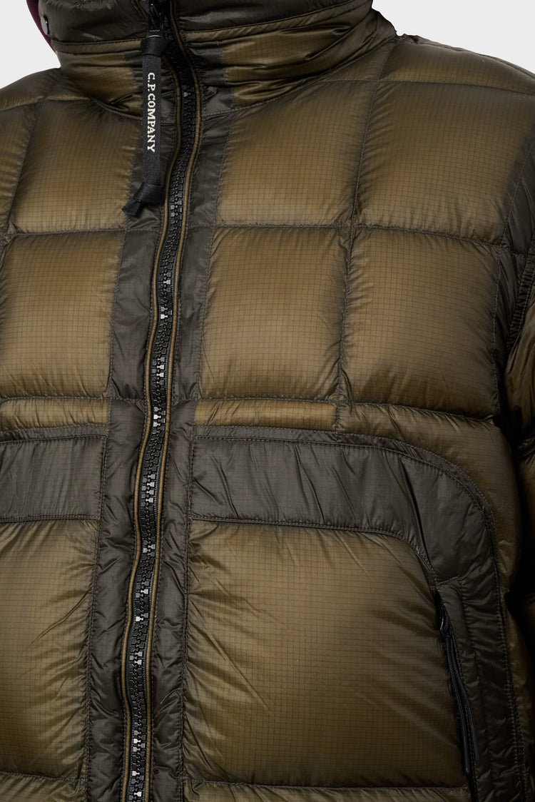 HOODED SHORT DOWN jacket green
