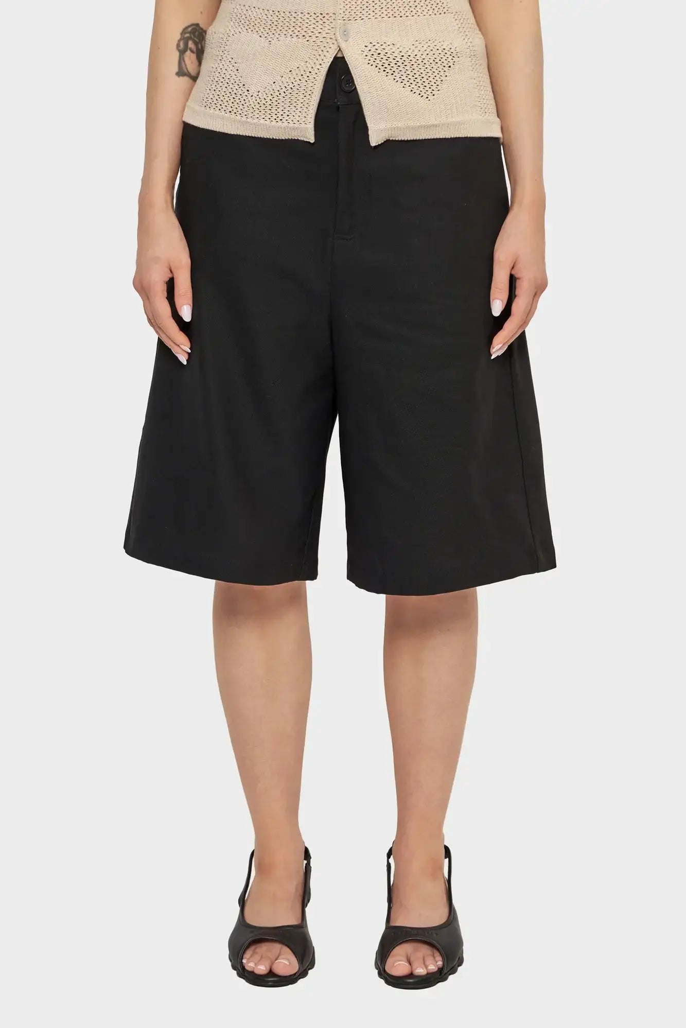 Szorty WIDE-LEG SHORTS czarne