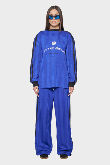 damskie#@Spodnie FOOTBALL JERSEY TRACK TROUSERS niebieskie