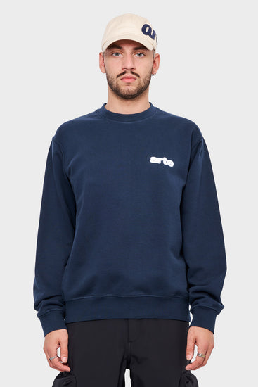 meskie#@Bluza BLUR FLOWER CREWNECK granatowa