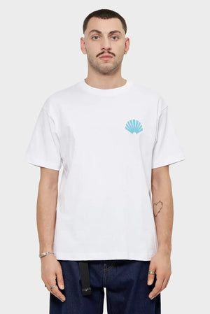 meskie#@Koszulka LOGO TEE biało-niebieska
