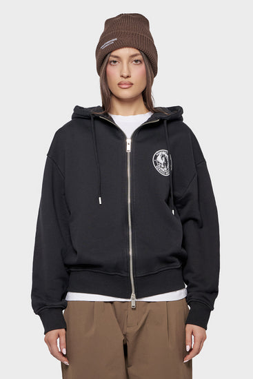 damskie#@Bluza OFFICER PRINTED HOODIE czarna