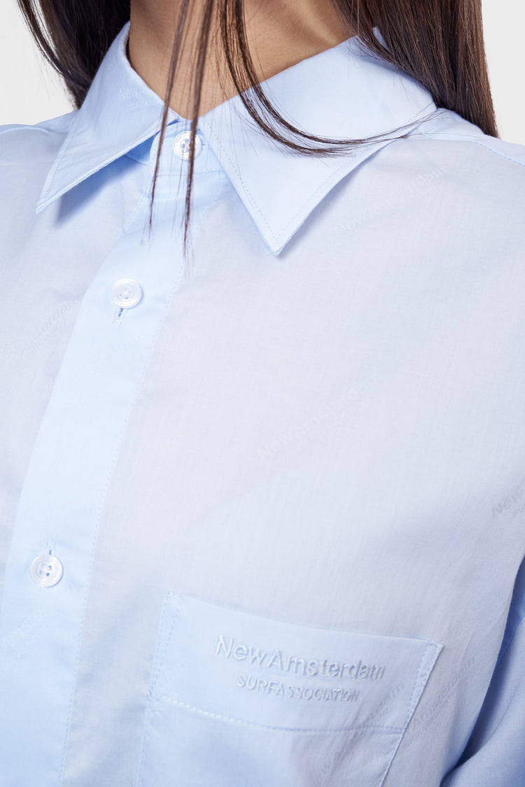 FLUID SHIRT LOGO/JAQUARD blue shirt