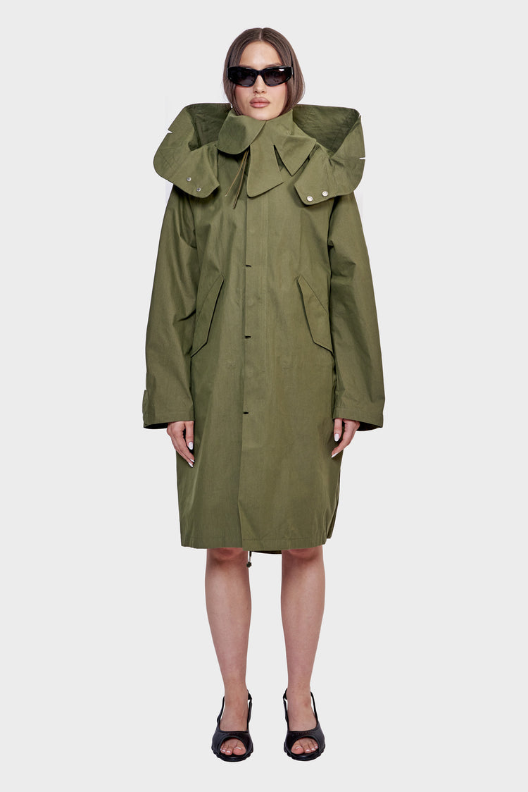 damskie#@Kurtka PARKA CENTER zielona