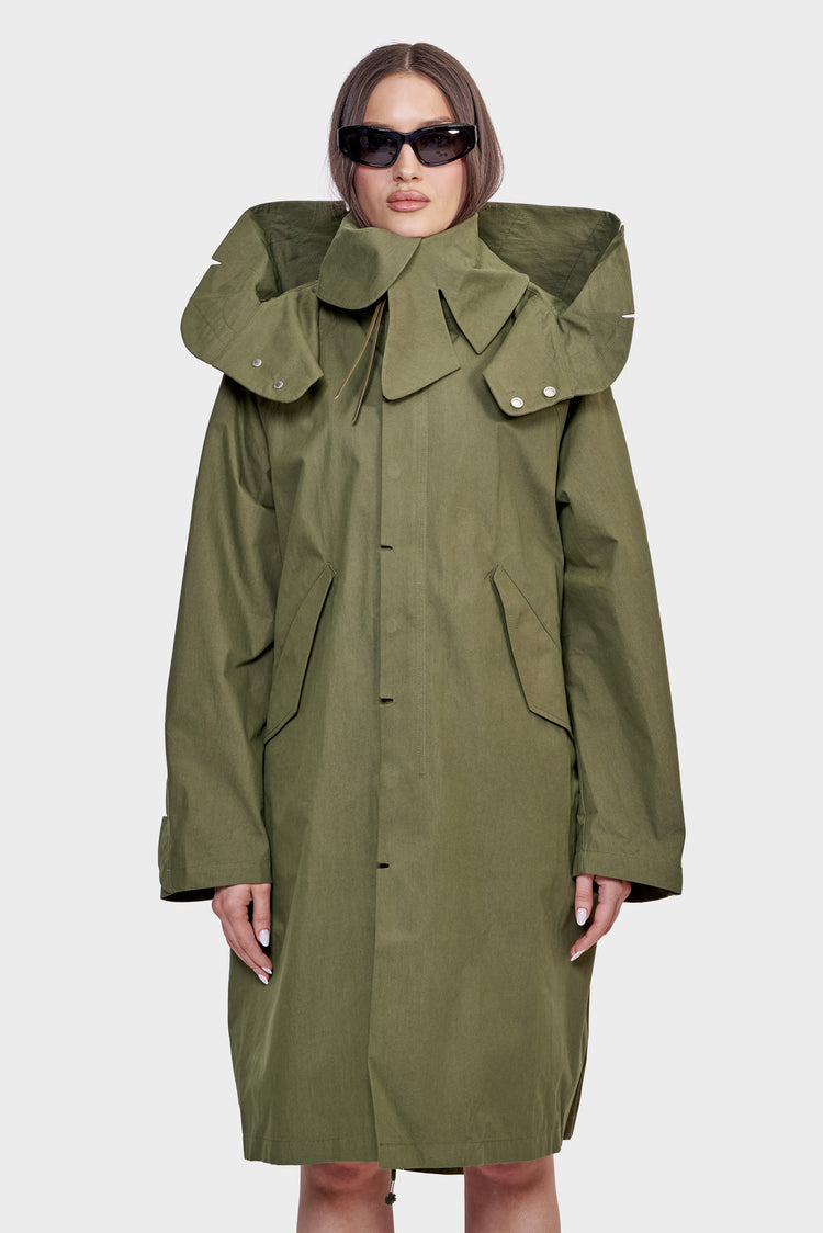 damskie#@Kurtka PARKA CENTER zielona