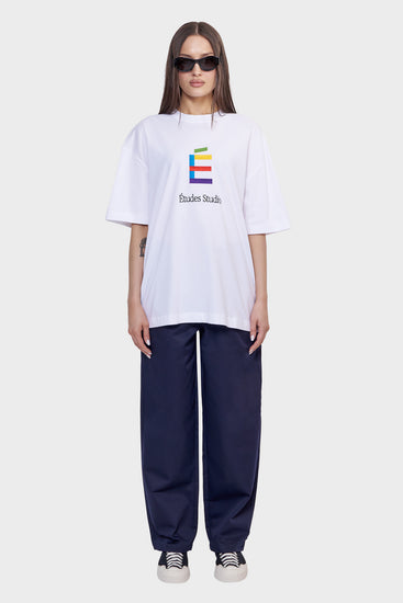 damskie#@Koszulka RELAX T-SHIRT RAINBOW E biała