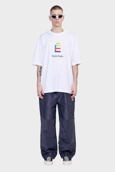 meskie#@Koszulka RELAX T-SHIRT RAINBOW E biała