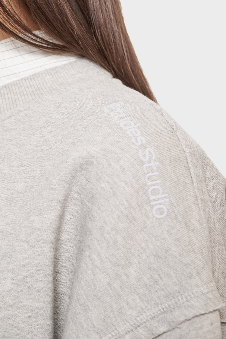 PANELLED CREW NECK sweatshirt gray