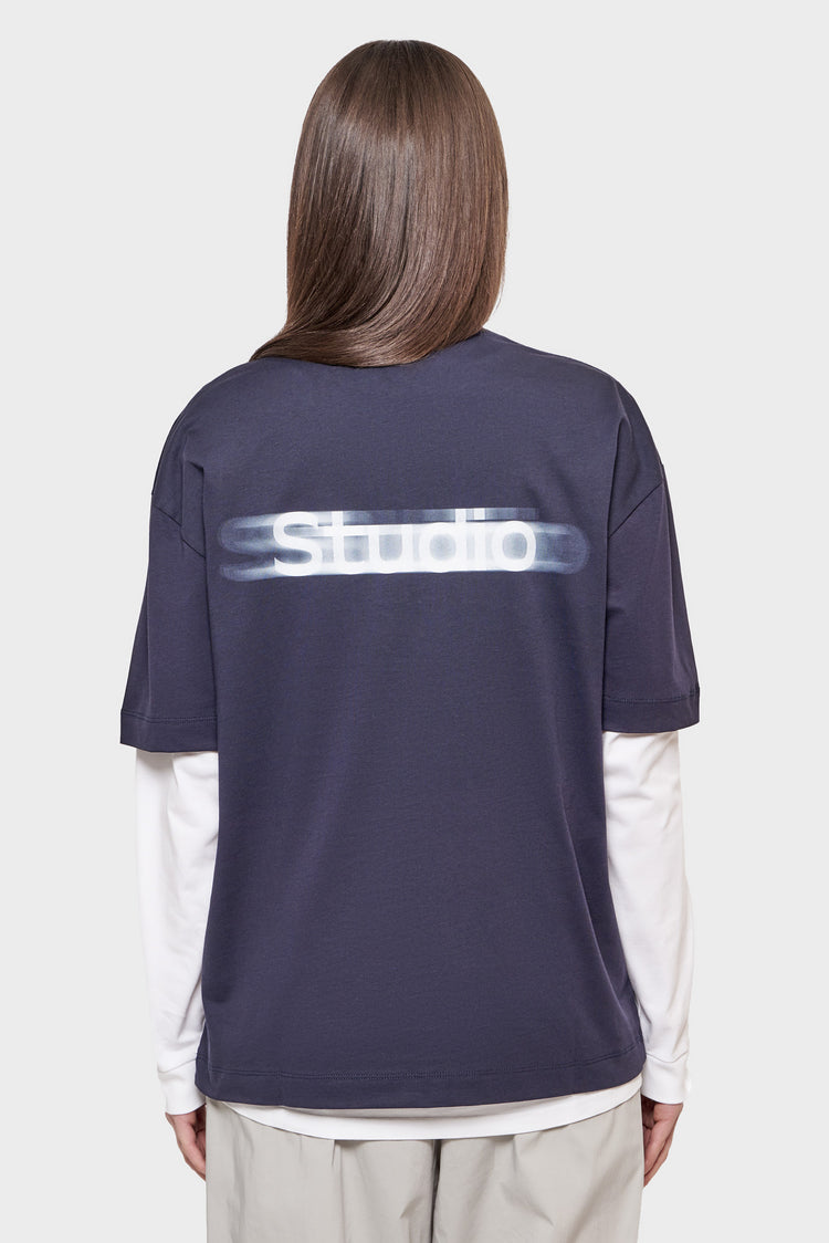 damskie#@Koszulka RELAX TEE ETUDES BLUR granatowa