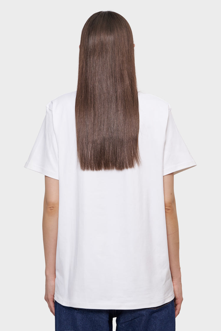 damskie#@Koszulka LOGO COLLAR biało-granatowa