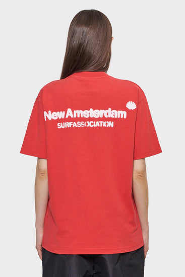 damskie#@Koszulka SPRAYED LOGO TEE czerwona
