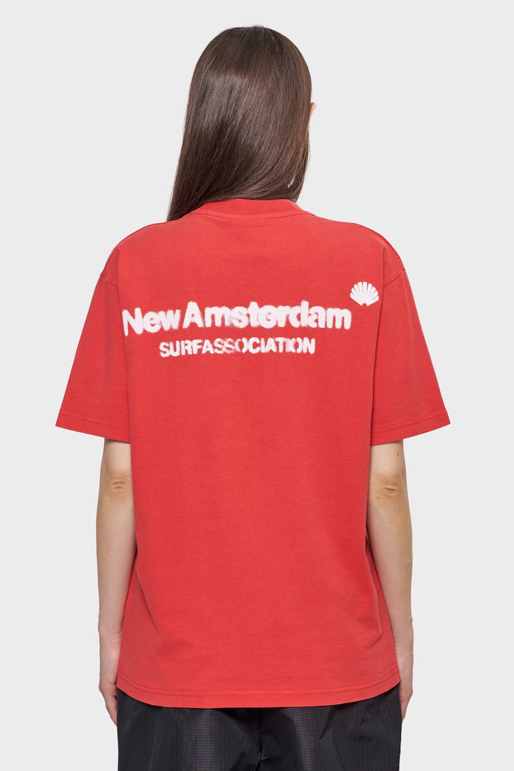 damskie#@Koszulka SPRAYED LOGO TEE czerwona