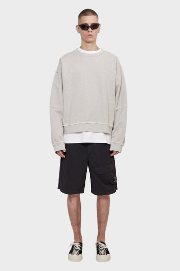 meskie#@Bluza PANELLED CREW NECK szara