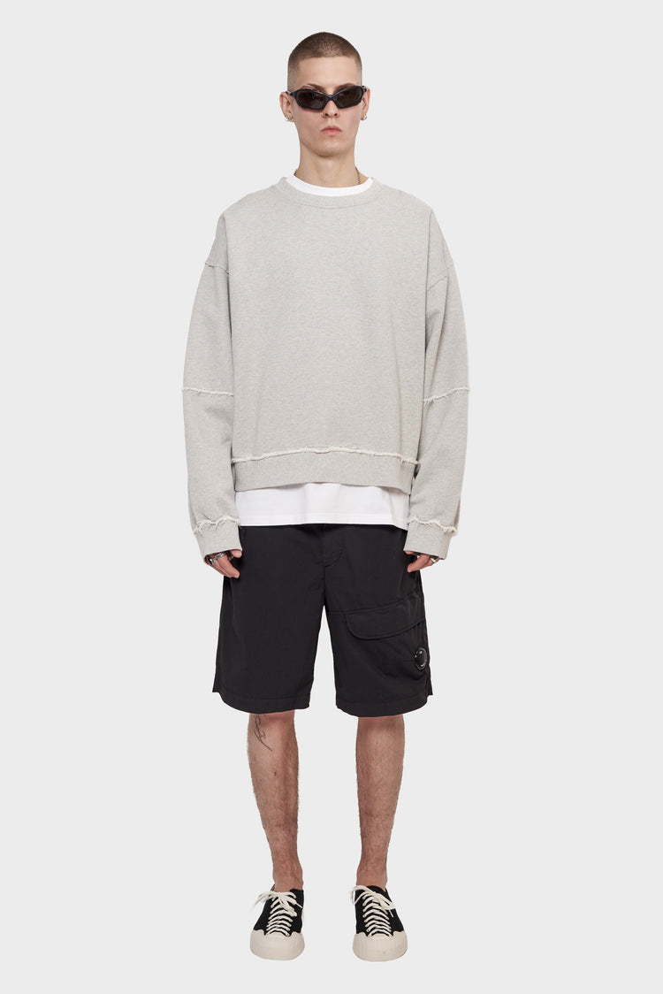meskie#@Bluza PANELLED CREW NECK szara