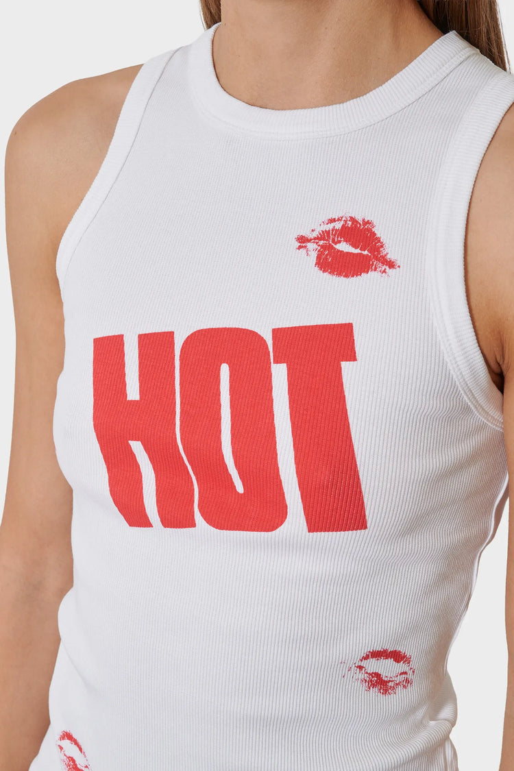T-shirt KISS ME I'M HOT white