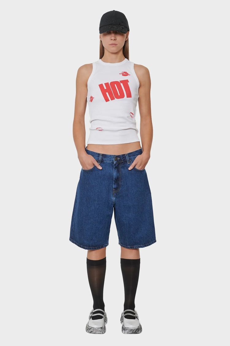 T-shirt KISS ME I'M HOT white